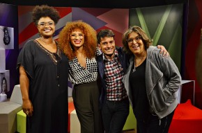 Barbara Gancia com os apresentadores do programa Estação Plural da TV Brasil