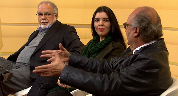 Antônio Valverde, Silvana Ramos e Mário Mazzilli debatem a presença da filosofia na TV.